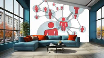 Social Network Molecule - Connections Wall mural