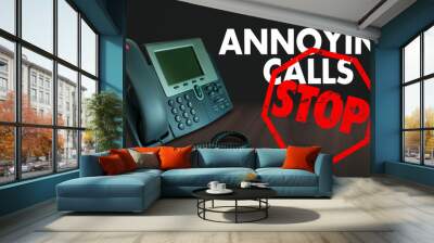 Stop Annoying Telemarketing Sales Calls Words Wall mural