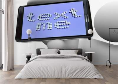 Text Me - Person Holding Smart Phone Wall mural