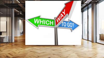 Which Way to Go - 3 Colorful Arrow Signs Wall mural