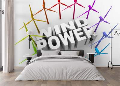 wind power - words and towers Wall mural