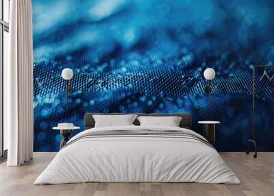 Closeup of blue textured background Wall mural