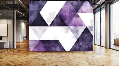 Purple and White Triangles: Modern Geometric Wallpaper for Stylish Interior Design Wall mural