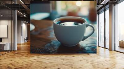 cup of coffee on the table Wall mural