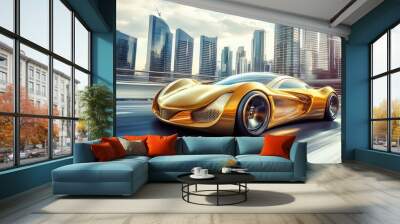 High-Speed Pursuit in a Golden Supercar

 Wall mural