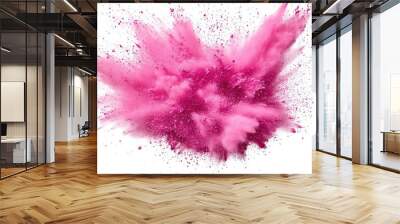 pink splashes on white Wall mural