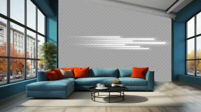 Glowing white speed lines. High speed. White motion speed and movement. Dynamic lines or rays. Light trail wave, fire path trace line. swirling filament curve. Road  Wall mural