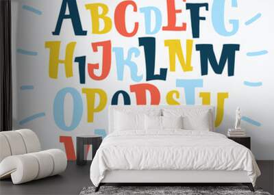 Color plasticine alphabet, isolated. Wall mural