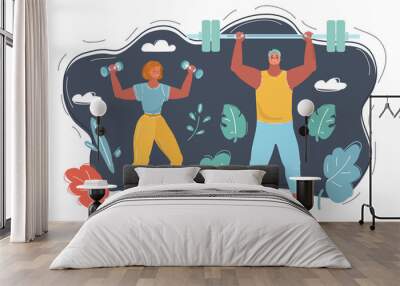 People doing exercises Wall mural