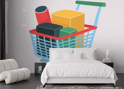 Supermarket shopping cart Wall mural