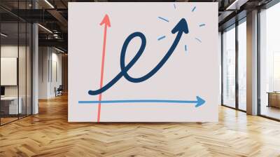 Vector illustration of an exponential growth chart. Wall mural