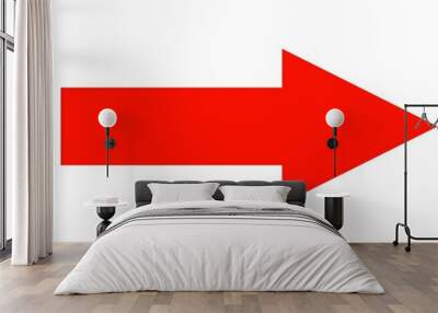 Red right arrow icon Wall mural