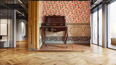 antique wooden desk, furniture, in an old house Wall mural