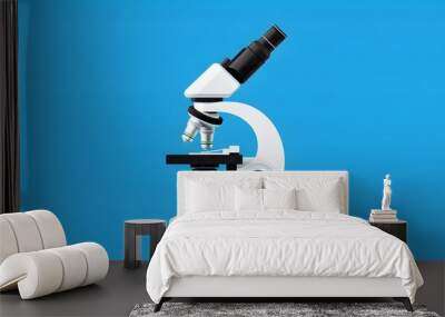 close up microscope with blue background Wall mural