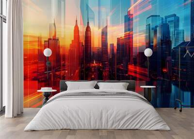 contemporary city skyline  Wall mural