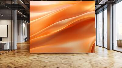 Elegance abstract soft focus wave glossy orange fabric use for background Wall mural