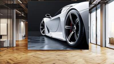 modern white sport car Wall mural