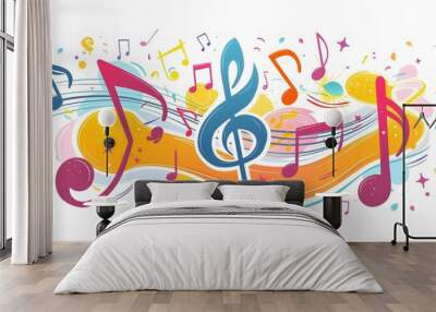 music note illustration Wall mural