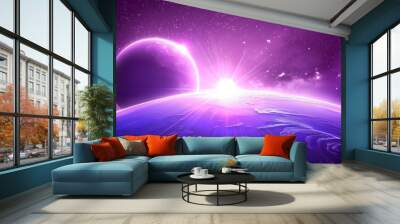 purple planet Wall mural