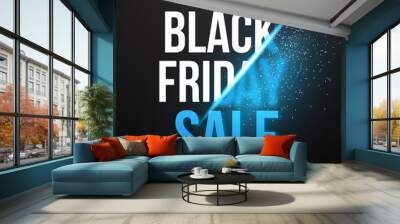 Black Friday Sale Vector Exlosion Poster Template. Huge November Wall mural