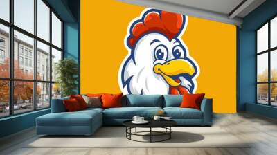 Chicken Mascot for Restaurant Logo Template Wall mural