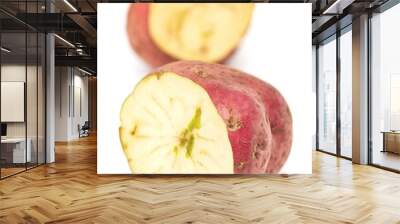 Close up of red potato isolated on white backround Wall mural