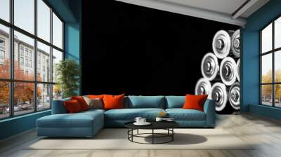 Batteries background energy supply and recycling concept Wall mural