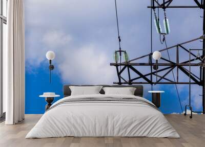 High voltage post. High voltage tower sky background. Electricity is the major energy of the world. Wall mural