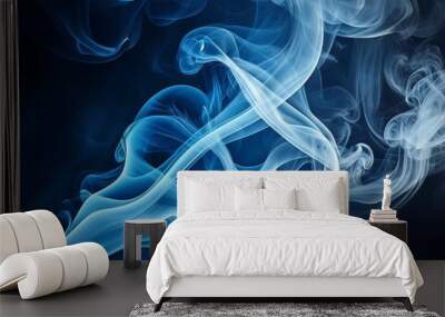 abstract blue smoke background Wall mural