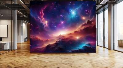 cosmic background nebula with stardust and shining stars Wall mural