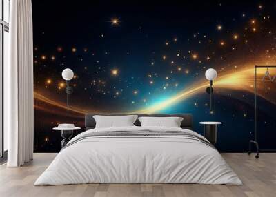 sparkling falling star stardust trail cosmic glittering wave and glowing effect brightness wave fairy glamour magics illustration Wall mural