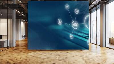 Cyber, personal data and information security. Internet and networking security system concept. Wall mural