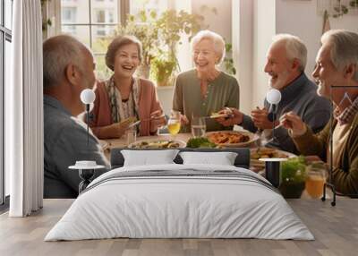 family having dinner together Wall mural