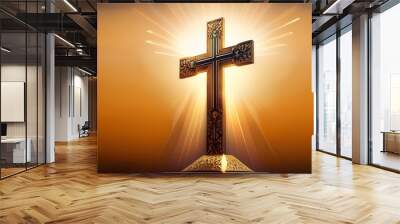 graphic design of a christian cross poster Wall mural