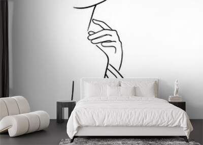 One line drawing woman.  Modern minimalism art. - Vector illustration Wall mural