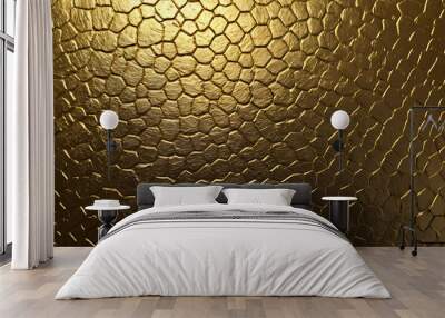 Seamless Gold Metal Texture with Realistic Patterns, Soft Lighting, and Reflective Metallic Surface Wall mural