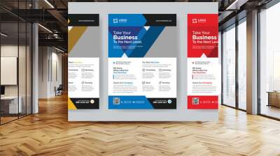 Corporate Poster Business Flyer Corporate Flyer Template Geometric shape Flyer Circle Abstract Colorful concepts IT Company flyer, corporate banners, and leaflets. Graphic design layout with triangle Wall mural