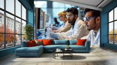 Engineering students working in the lab  Wall mural