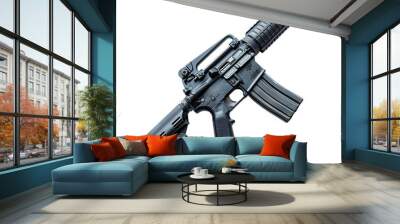 riffle gun on transparent isolated background Wall mural