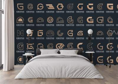 Mega logo collection, Abstract letter G logo design. icons for business of luxury, elegant, simple Wall mural