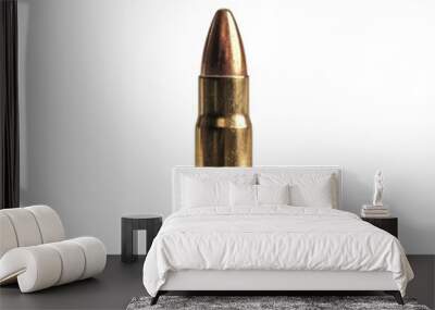 A bullet is sitting on a white background Wall mural