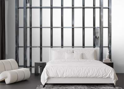 A metal prison cell door with bars Wall mural