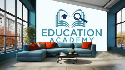 Student book vector logo design. Suitable for business, web, art, education and student symbol Wall mural