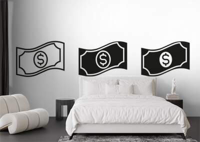 set of money icon vector Wall mural