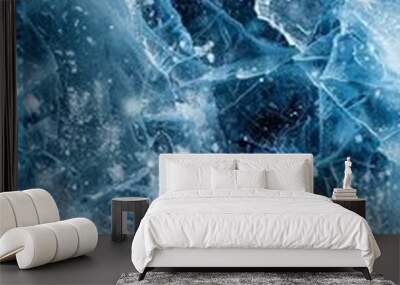 A blue ice sculpture with a white background Wall mural