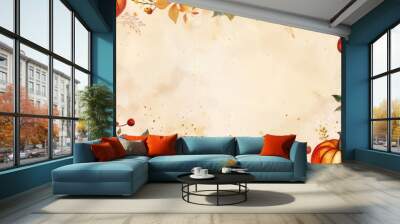 Happy Thanksgiving Celebration. Festive Autumn Feast concept Wall mural