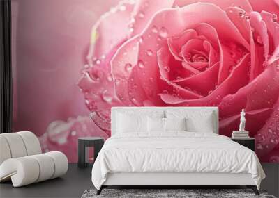 Pretty in Pink. Delicate and Detailed Pink Rose Background Wall mural