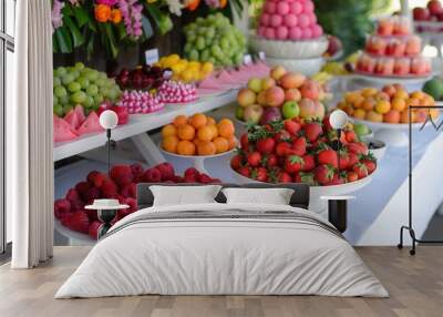 Vibrant Celebration. Festive fruit table ideas high in detail Wall mural