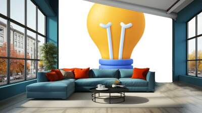 3d illustration of light bulb isolated on transparent background Wall mural