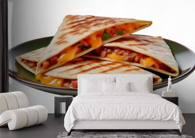 cheese quesadillas on the plate Wall mural